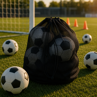 Sac à ballons en maille Aiju durable, écologique et léger, design football, grande capacité, avec cordon de serrage, pour le rangement des ballons de football