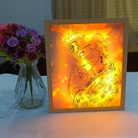 Personnalisé 3 Couleurs Décoration de la Maison Peinture Art Mural Cadre Photo en Bois Lampe de Table Anime Veilleuse Cadeaux pour Enfant