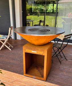 Usine en gros personnalisé Cortenstl Chimeneas Durable extérieur barbecue foyer en métal avec anneau de feu résistant aux intempéries pour le divertissement en plein air - Product Image 2