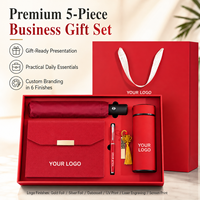 Kit de bienvenue pour les nouveaux employés avec logo personnalisé, carnet, stylo, clé USB, parapluie pliable, bouteille isotherme et boîte cadeau