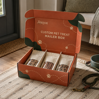 Boîte d'expédition personnalisée brillante pour friandises pour animaux de compagnie, en carton ondulé E-flute, avec logo