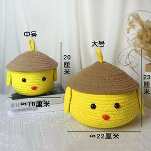Pompompurin Cartoon Storage Basket With Lid Round Fabric Organizer For Snacks Cosmetics Desktop Use - Product Image 3