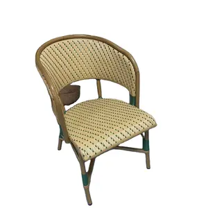 Заводская цена уличная мебель PE ротанга дешевые французские тканые стулья для бистро