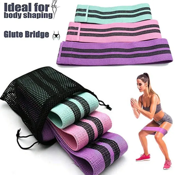 3 Resistance Levels Non Slip Resistance Bands for Legs and Butt, Workout Bands Exercise Bands Fitness Belt Indoor Sports