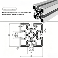 Profilé en aluminium à fente en T 60x60 de qualité industrielle, norme européenne 6060E, pour châssis de machine CNC et équipement d'automatisation industrielle