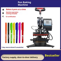 Presse à chaud numérique 6/12 stations pour stylos, machine de transfert thermique pour stylos publicitaires, machine d'impression par sublimation de logos sur stylos