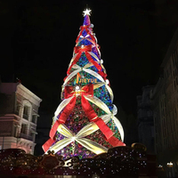 Décoration de sapin de Noël debout de haute qualité ornements de boules de ruban commerciaux décorés éclairés respectueux de l'environnement énormes