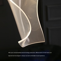 Lustre LED suspendu moderne en acier inoxydable, style minimaliste du milieu du siècle, design fil de pêche, pour salon et escalier de luxe de style nordique