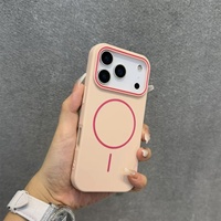 Coque magnétique unie en PC pour iPhone 17 Pro/Pro Max/14+, design gaufré mat effet peau avec protection anti-chute