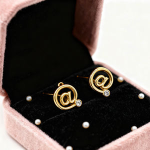 Ingrosso gioielli in ottone Unisex placcato oro 14k alla moda romanzo di nicchia personalità speciale <span class=keywords><strong>Alfabeto</strong></span> simbolo orecchini <span class=keywords><strong>Alfabeto</strong></span> - Product Image 3