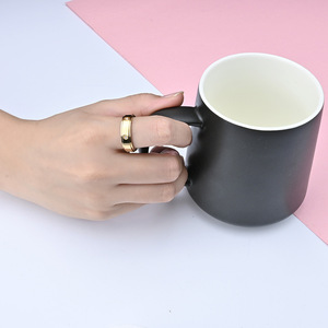 <b>Titanium</b> Steel Rotating <b>Ring</b> With Zircon Inlay Unisex Daily Jewelry Gold Black Rose Gold Silver Color Options - Product Image 2