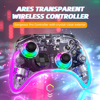 Manette de jeu sans fil avec lumières RVB, moteur de vibration, joystick, contrôleur pour Nintendo Switch, PS4, ordinateur, jeu