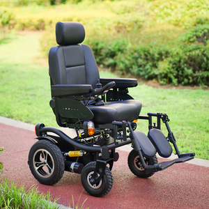 Off-Road <strong>Heavy</strong> <strong>Duty</strong> Electric <strong>Wheelchair</strong> 64Ah Portable Foldable Adjustable Backrest Height Seat All Terrain Big Wheels 13 Inch - Product Image 6