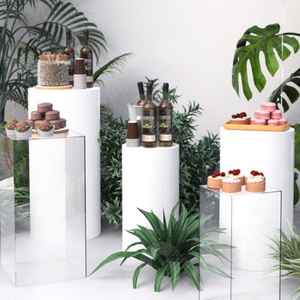 Clear Acrílico Cilindro Stand Suporte Partido Base Display Pillar para casamento Aniversário Art Decoração - Product Image 6