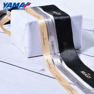 Yama Ribbon Màu Sắc Tinh Khiết Hai Mặt Mềm Mại Mịn Tùy Chỉnh In Logo Ribbon Satin Tape