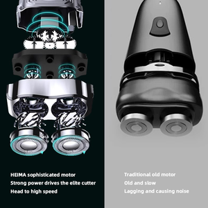Afeitadora Eléctrica de Viaje <span class=keywords><strong>Heima</strong></span> con Cuchilla Afilada de Acero Inoxidable y Aleación de Zinc, Cabezal Flotante Impermeable - Product Image 4
