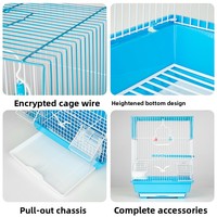 Cage d'élevage de luxe en métal pour oiseaux, avec plateau en plastique, pour perroquets, perruches, pinsons, calopsittes, design Pivoine - Vente en gros usine