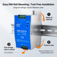 Alimentation sur rail DIN 240W 24V 10A à sortie unique, commutée AC 90-264V, PFC actif, compacte, pour automatisation industrielle LEYU NDR-240 2