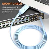 Cable de Consola Rollover ANNXIN Industrial con Chip FTDI, USB 2.0 Macho a RS232 RJ45, 6 Pies, Blindaje Trenzado TPE para Routers