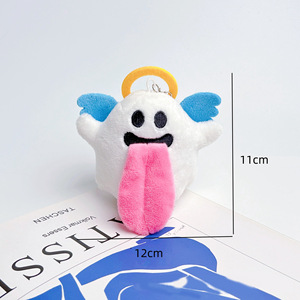 Sac à dos en peluche ange fantôme d'Halloween mignon, porte-clés, technique lavée, cadeau anti-stress pour enfants - Product Image 2