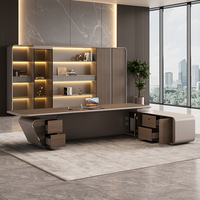 Ensemble de bureau et de chaise de direction modulaire en MDF facile à assembler, design moderne, mobilier de bureau sain