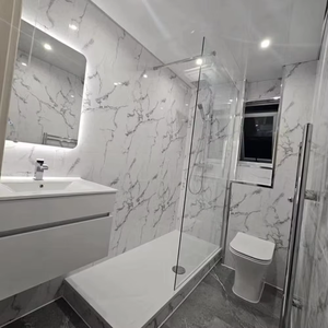 Panneaux muraux de douche en PVC, design moderne, imperméables, anti-moisissures, insonorisés, panneaux muraux pour salle de bain - Product Image 5