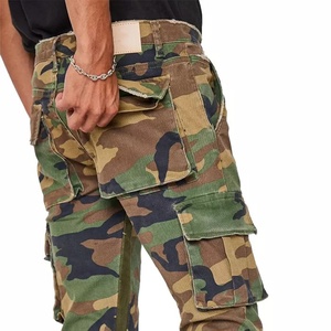 Pantalones Vaqueros Casuales de Camuflaje para Hombre, con Bolsillos Tipo Cargo, Jeans Apilados Personalizados, Venta Directa de Fábrica - Product Image 2