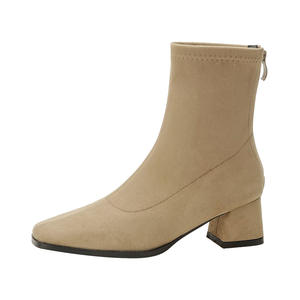 Nouvelles bottes de neige à la cheville extensibles, tendance et polyvalentes pour femmes avec talons épais, parfaites pour l'automne et l'hiver - Product Image 2