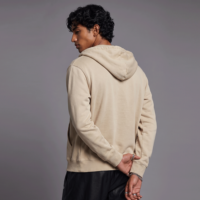 Sweat-shirt à capuche zippé pour homme, style vintage délavé, couleur avoine, coupe oversize à épaules tombantes, en molleton de coton, streetwear, logo personnalisé