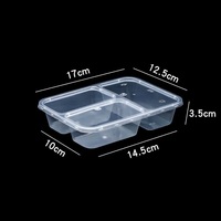 Vente en gros de boîte d'emballage en plastique de qualité alimentaire rectangle à 2 compartiments boîte d'emballage multifonctionnelle pour bento de fruits avec couvercle