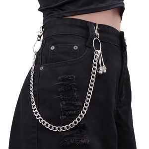 Chaîne de taille Crâne en Argent Tibétain, simple rangée, style Hip Hop, décontractée - Product Image 2