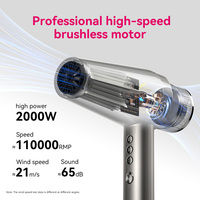 Sèche-cheveux professionnel FirePhoenix M2 à grande vitesse, ionique, BLDC, 110000 tr/min, 2000 W, avec filtre auto-nettoyant détachable, longue durée de vie