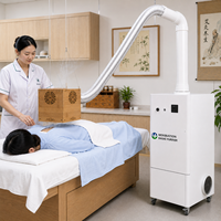 Purificateur de fumée de moxibustion pour centre de bien-être commercial, ventilateur d'extraction mobile avec système d'aspiration pour hôpital et clinique de médecine traditionnelle chinoise
