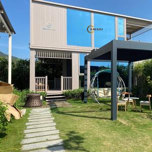 Pérgola de Jardín Bioclimática Moderna y Ecológica Kakadu 694-220M, de Aluminio para Exteriores, 4x6, Motorizada, con Pantalla LED de Vidrio - Product Image 1