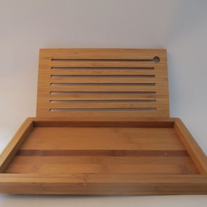 Tabla de cortar de bambú de 30x20cm con ranuras para cortar pan - Product Image 5