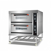 Horno eléctrico de convección de tres pisos y seis bandejas de fondo plano para panadería, pizza, pan y pasteles