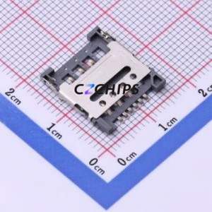 SMO-1630-P6 SIM Card Connector SMD Connector Flip Cover Type Micro SIM Card Card Holder 1.8mm - Product Image 1