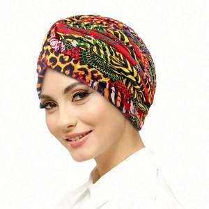 Wholesale Pattern Printed Outdoor Multifunction Head Wraps <b>Twist</b> Turban Knot Beanie Cap Polyester Elastic Women Headscarf - Product Image 6