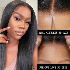 Angelbella Glueless Thẳng Khác Nhau Sóng Nước Curl Phong Cách Dài 4x4 5x5 Phía Trước Đóng Cửa Xương Thẳng Sâu Sóng Trong Suốt - Product Image 6