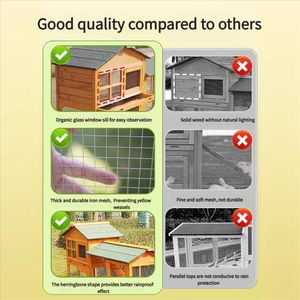 Villa Grande a Due Piani in Legno Massello da Esterno per Conigli con Chiusura a Bottone Gabbia da Allevamento per Piccoli Animali per Nido da Asilo - Product Image 2