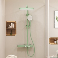 Usine nouveau haut de gamme Thermostat ensemble de douche baignoire en laiton salle de bain système de douche chaud froid mélange bleu douche robinet ensembles