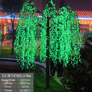Árbol <span class=keywords><strong>de</strong></span> Navidad Decorativo para Exteriores, Árbol <span class=keywords><strong>de</strong></span> <span class=keywords><strong>Sauce</strong></span> Llorón Artificial Iluminado con Luces LED Blancas/Verdes - Product Image 5