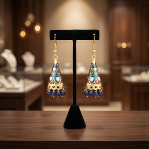 Boucles d'oreilles fantaisie pour femme Chase Value - Bijoux artificiels - Doré et bleu - Product Image 3