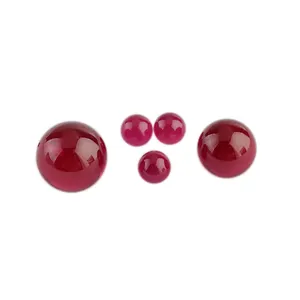 Pabrik Grosir Batu Longgar 5 # Warna Merah Ruby Bola Bulat Manik Batu Permata Sintetis Korundum Bola Ruby