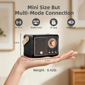 <span class=keywords><strong>Mini</strong></span> Altavoz Inalámbrico Retro con Asa de Cuero, BT 5.0, Llamadas Manos Libres, Sonido Estéreo HD, Larga Duración de Batería, Ideal para Regalos - Product Image 2