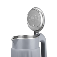 Nouveautés Bouilloire Électrique Mécanique en Plastique Gris 1500W 1.7L 220V pour Usage Domestique et Hôtelier, Arrêt Automatique, Ébullition Rapide
