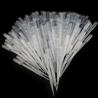 Pipette Pasteur jetable en plastique de laboratoire, vente en gros d'usine, bon prix, 0,2 ml, 0,5 ml, 1 ml, 2 ml, 3 ml, 5 ml, 10 ml