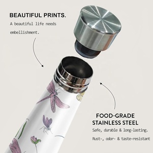 Botella de Agua Aislada de Acero Inoxidable de Grado Alimenticio con Boca Estrecha de 300 ml y 450 ml para Deportes y Camping - Product Image 4