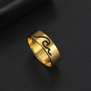 Onda do mar Anéis para Mulheres Homens Anel de Aço Inoxidável Moda Jóias Casal Paired Finger Band Surfing Lover Birthday Gift - Product Image 4