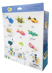 Excellente vente en gros BABYGREAT Jouets de bain animaux 3D 5mm d'épaisseur durables à construire soi-même pour enfants, sans phtalates, emballage en boîte couleur - Product Image 5